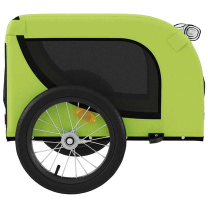 Remolque De Bicicleta Mascotas Hierro Tela Oxford Verde Negro_5