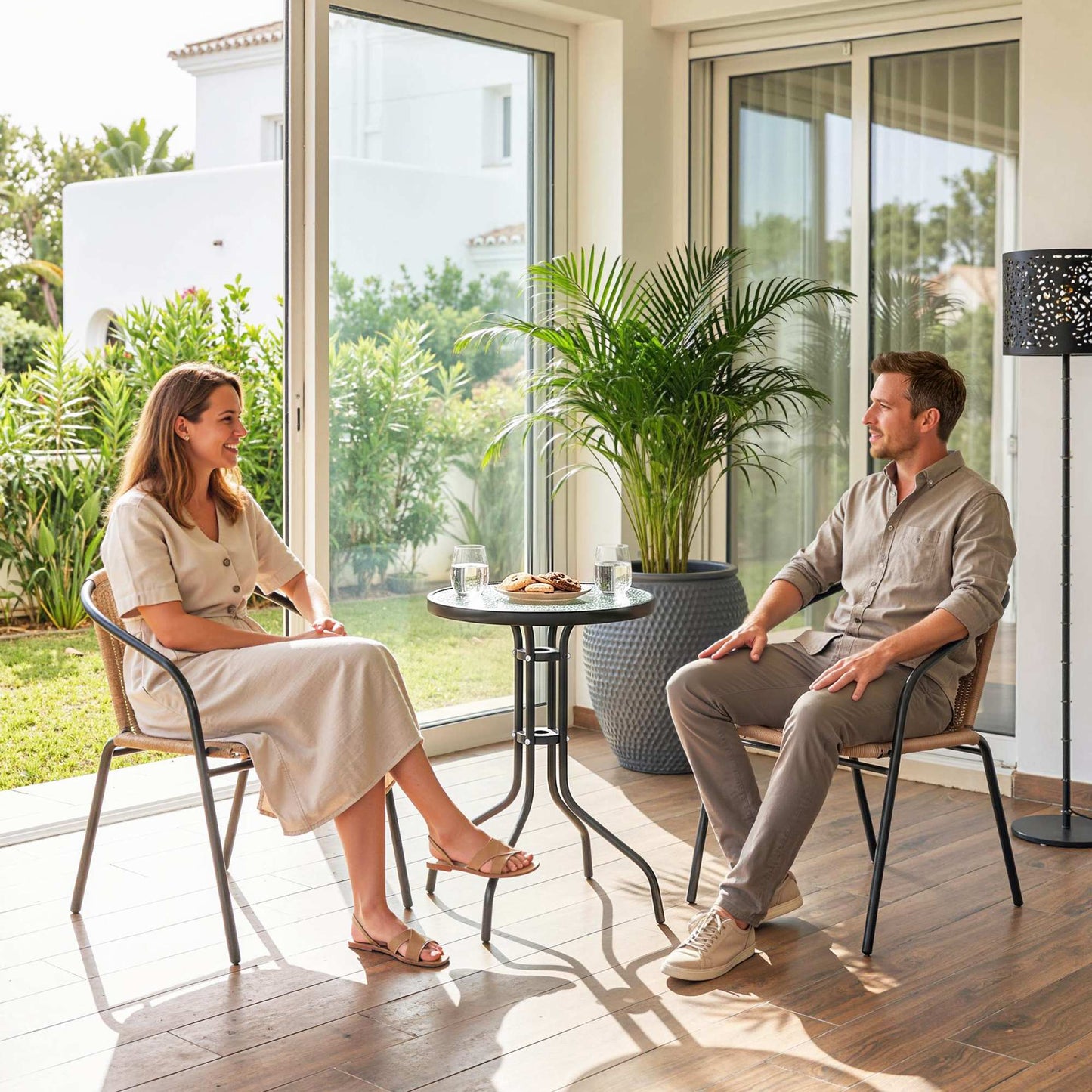 Outsunny Conjunto De Mesa Y 2 Sillas De Jardín De 3 Piezas Marrón_3