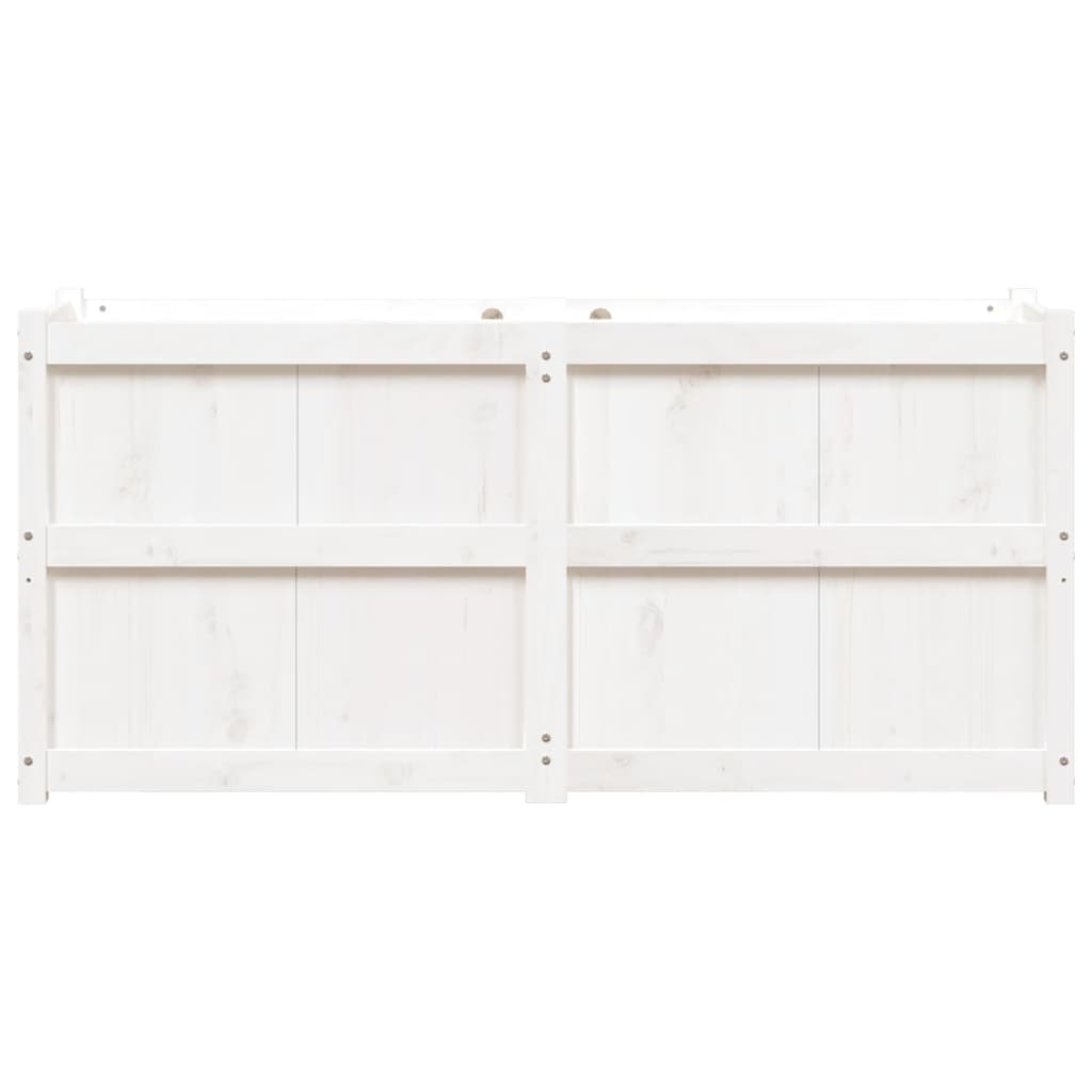 Jardinera De Madera Maciza De Pino Blanca 150x50x70 Cm_4