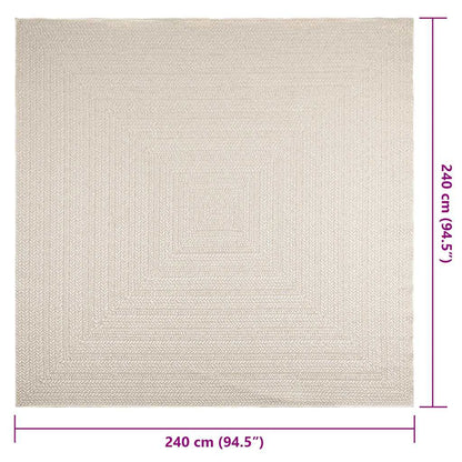 Vidaxl Alfombra Zizur Apariencia Yute Interior Exterior Crema_2