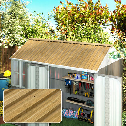 Outsunny Juego De 12 Paneles Para Tejado De Acero Galvanizado 129x45cm Natural_1