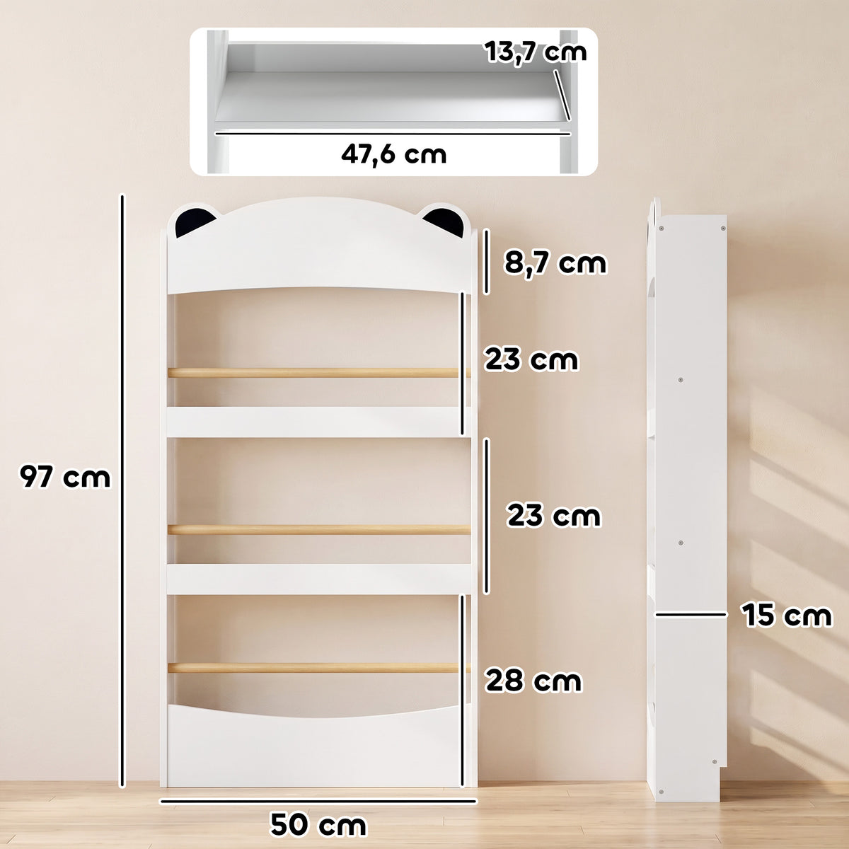 Estante Infantil Para Livros Aiyaplay Aglomerado De Madeira, Mdf Branco_2