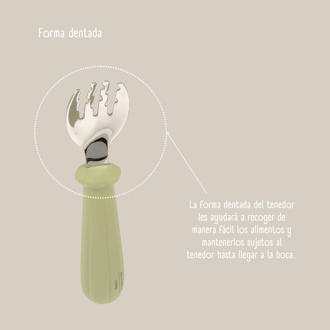 Juego De Tenedor Y Cuchara - Verde Oliva._2