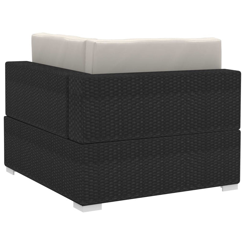 Vidaxl Set De Sofás De Jardín 4 Piezas Y Cojines Ratán Sintético Negro_5