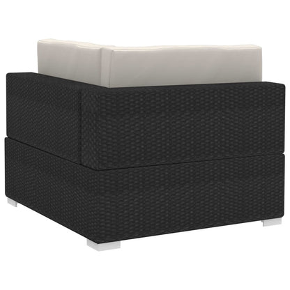 Vidaxl Set De Sofás De Jardín 4 Piezas Y Cojines Ratán Sintético Negro_5