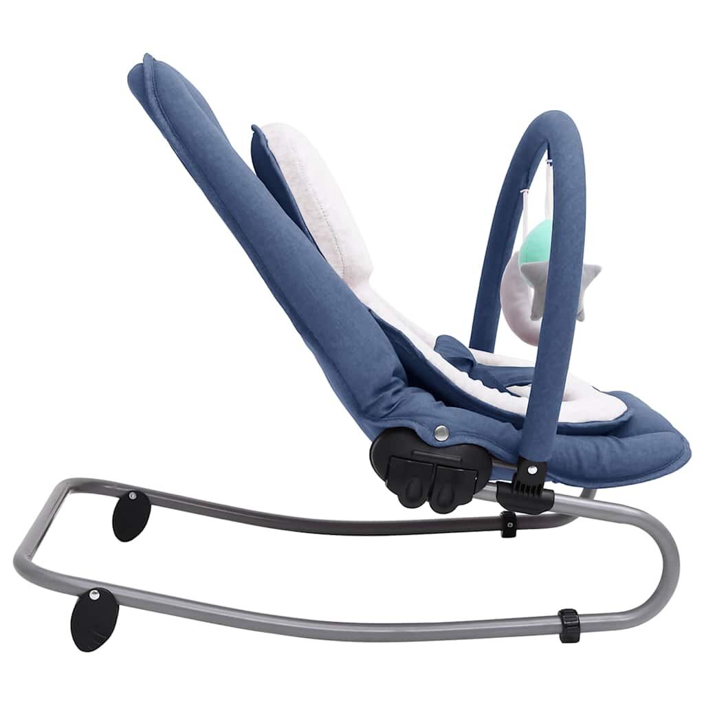 Vidaxl Hamaca Mecedora Para Bebés De Acero Azul Marino_3