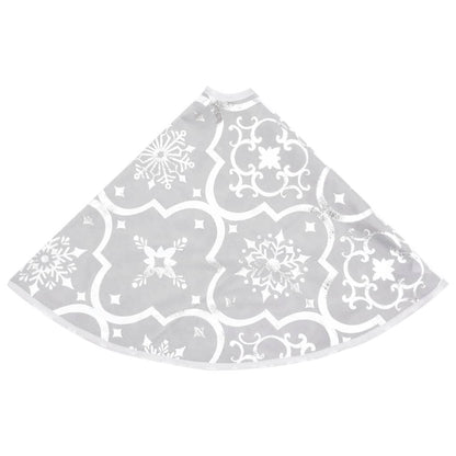 Vidaxl Falda Del Árbol De Navidad De Lujo Y Calcetín Tela Blanco 90 Cm_4