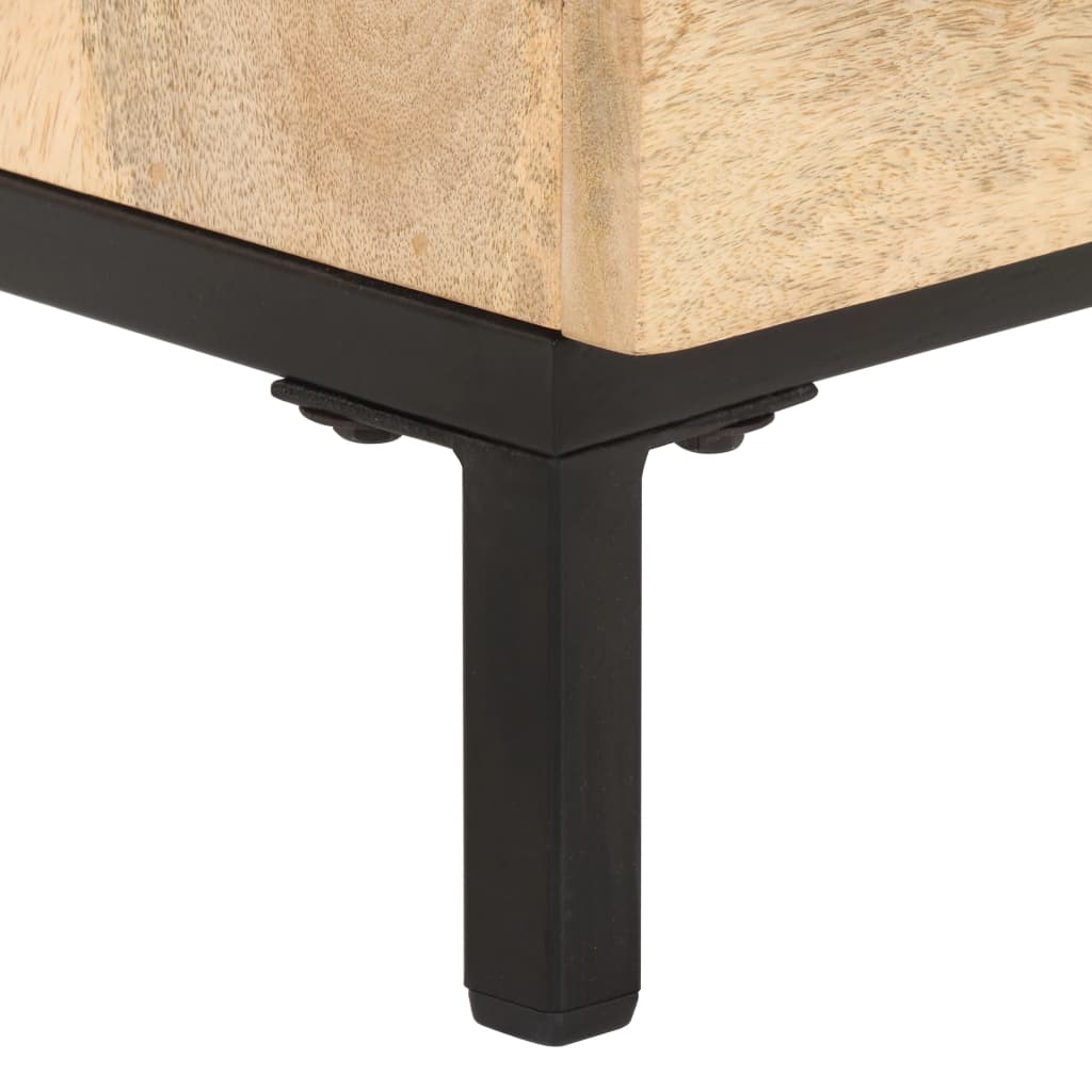 Mesita De Noche De Madera Maciza De Mango 40x30x51 Cm_4