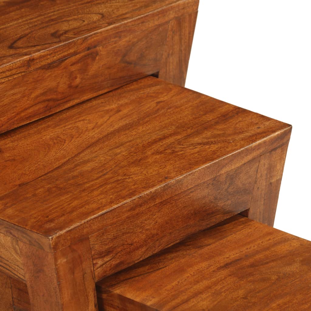 Mesas Apilables 3 Pzas Madera Maciza Acacia Marrón 50x35x50 Cm_4