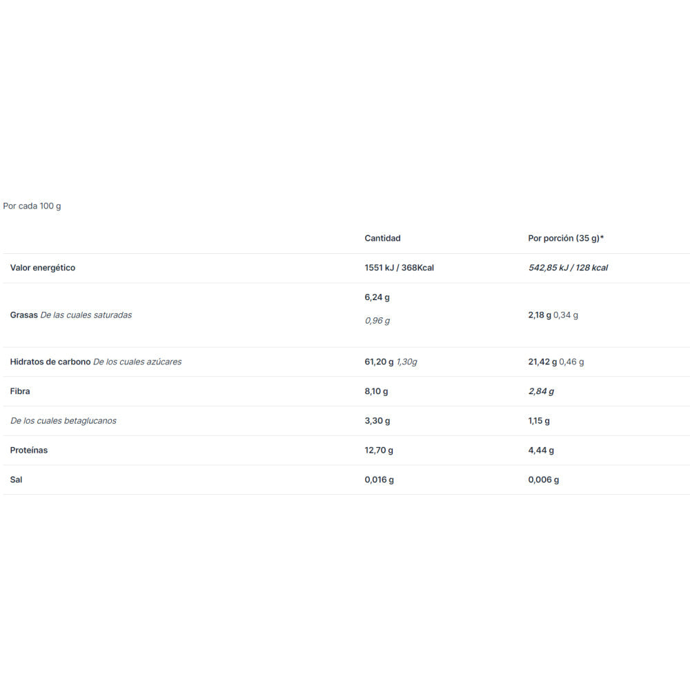 Copos De Avena Fino Integral Sin Gluten Bio 1 Kg