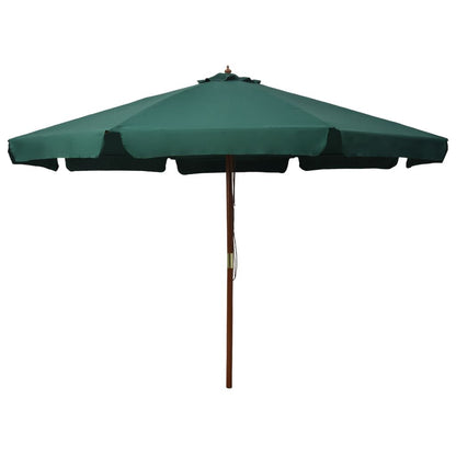 Vidaxl Sombrilla De Jardín Con Palo De Madera Verde 330 Cm_0