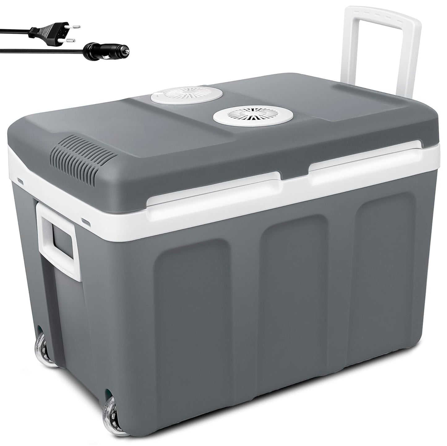 Nevera Portátil Eléctrica De Viaje, Coche, Camping, 40 L, Conexión 12v Y 220v, Enfría Y Calienta, Briebe, Cf1155, Gris_0