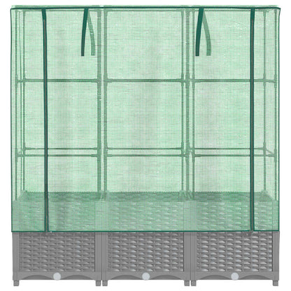 Arriate Con Cubierta Invernadero Aspecto Ratán 120x40x138 Cm_3
