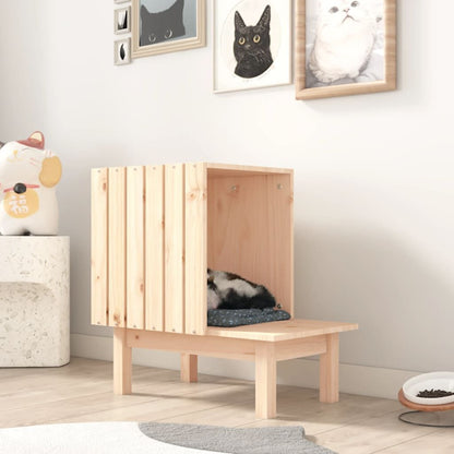 Vidaxl Casa Para Gatos De Madera Maciza De Pino 60x36x60 Cm_1