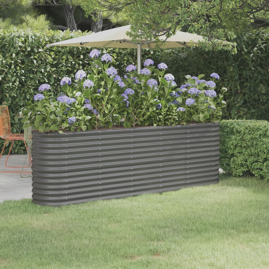 Jardinera Arriate Acero Galvanizado Gris 224x40x68 Cm_1