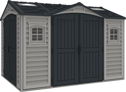 Duramax - Caseta Jardín - Apex Pro Plus 10.5 X 8 - Pvc - Color Gris Claro/oscuro_0