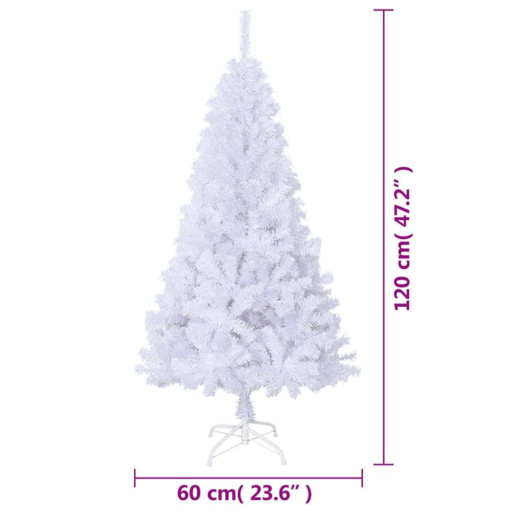 Vidaxl Árbol De Navidad Artificial Con Ramas Gruesas Pvc Blanco 120 Cm_2