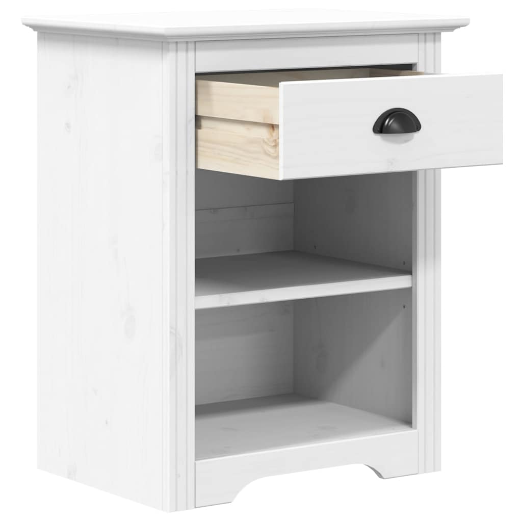 Mesita De Noche Bodo Madera Maciza De Pino Blanco 53x38,5x67 Cm_2