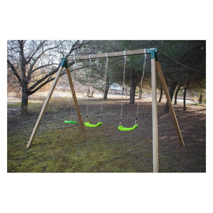 Columpio Doble De Madera Cuadrada Masgames Kai Xl.