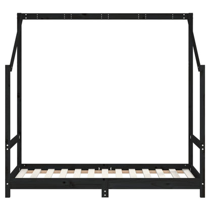 Vidaxl Estructura De Cama Para Niños Madera De Pino Negro 80x160 Cm_5