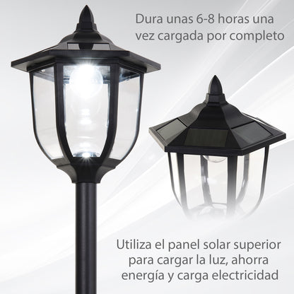 Farolas Solares Outsunny Abs Negro 26.5x26.5x177 Cm_4