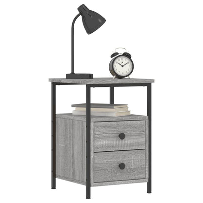 Mesita De Noche Madera De Ingeniería Gris Sonoma 34x35,5x50 Cm_1