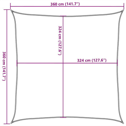 Vidaxl Toldo De Vela Hdpe Rojo 160 G/m² 3,6x3,6 M_2