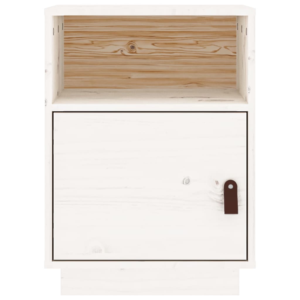 Mesitas De Noche 2 Uds Madera Maciza Pino Blanco 40x34x55 Cm_4