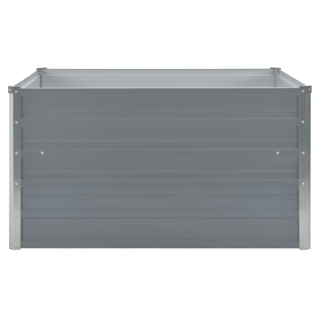 Jardinera Elevada De Acero Galvanizado Gris 100x100x45 Cm_2