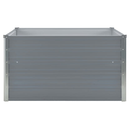 Jardinera Elevada De Acero Galvanizado Gris 100x100x45 Cm_2
