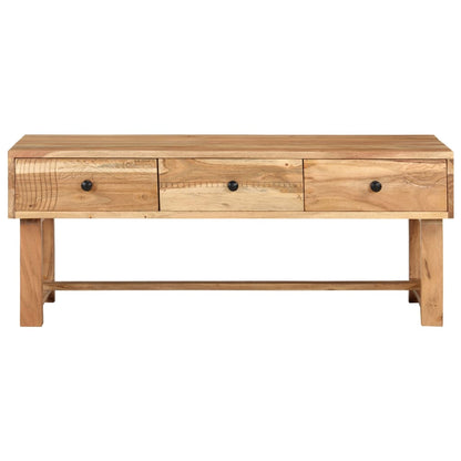 Mesa De Centro Madera Maciza De Acacia 100x50x40 Cm_0