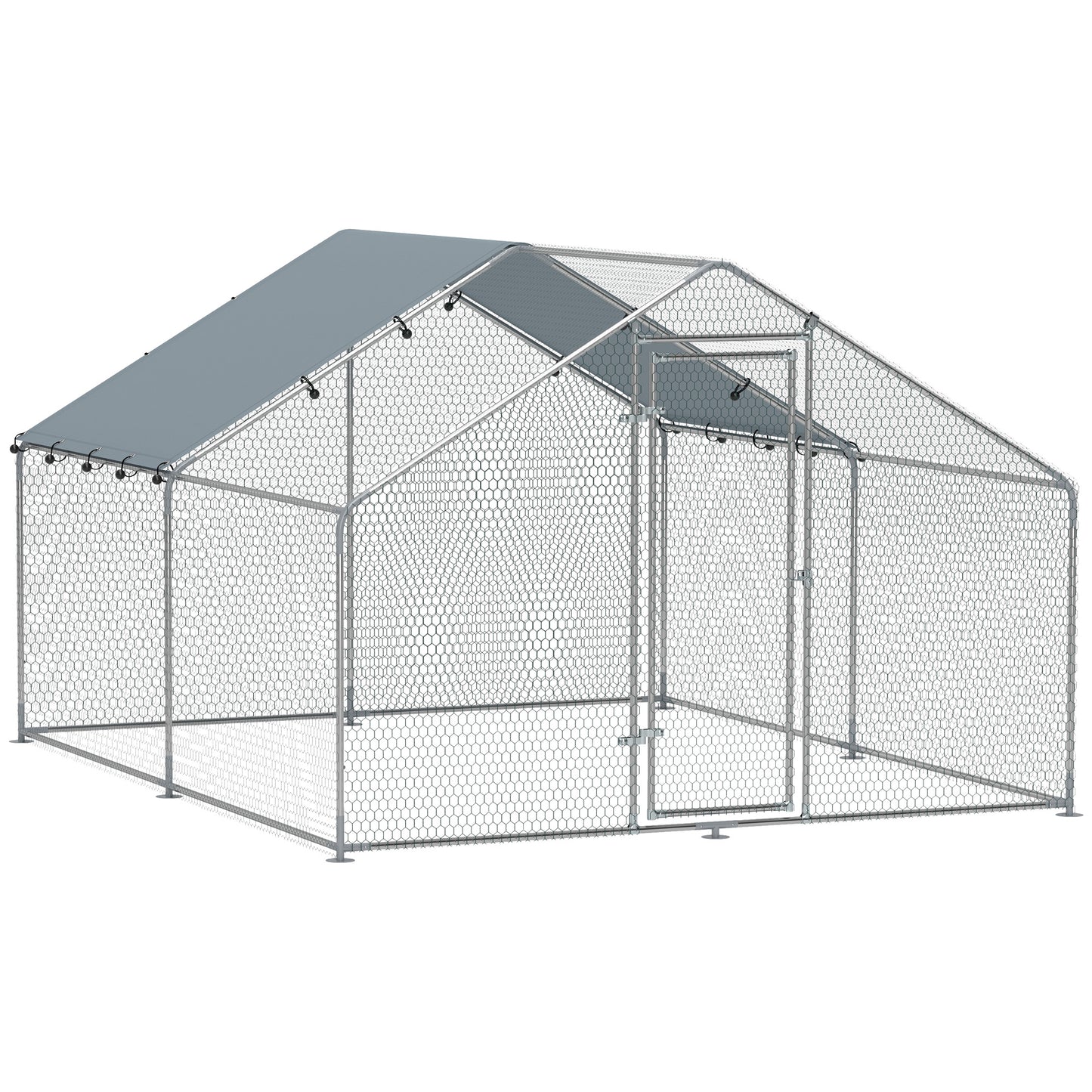 Pawhut Gallinero Para Exterior 3x3,4x1,9 M Con Cubierta Anti-uv E Impermeable_0