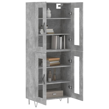 Aparador Alto Madera Contrachapada Gris Hormigón 69,5x34x180 Cm_2