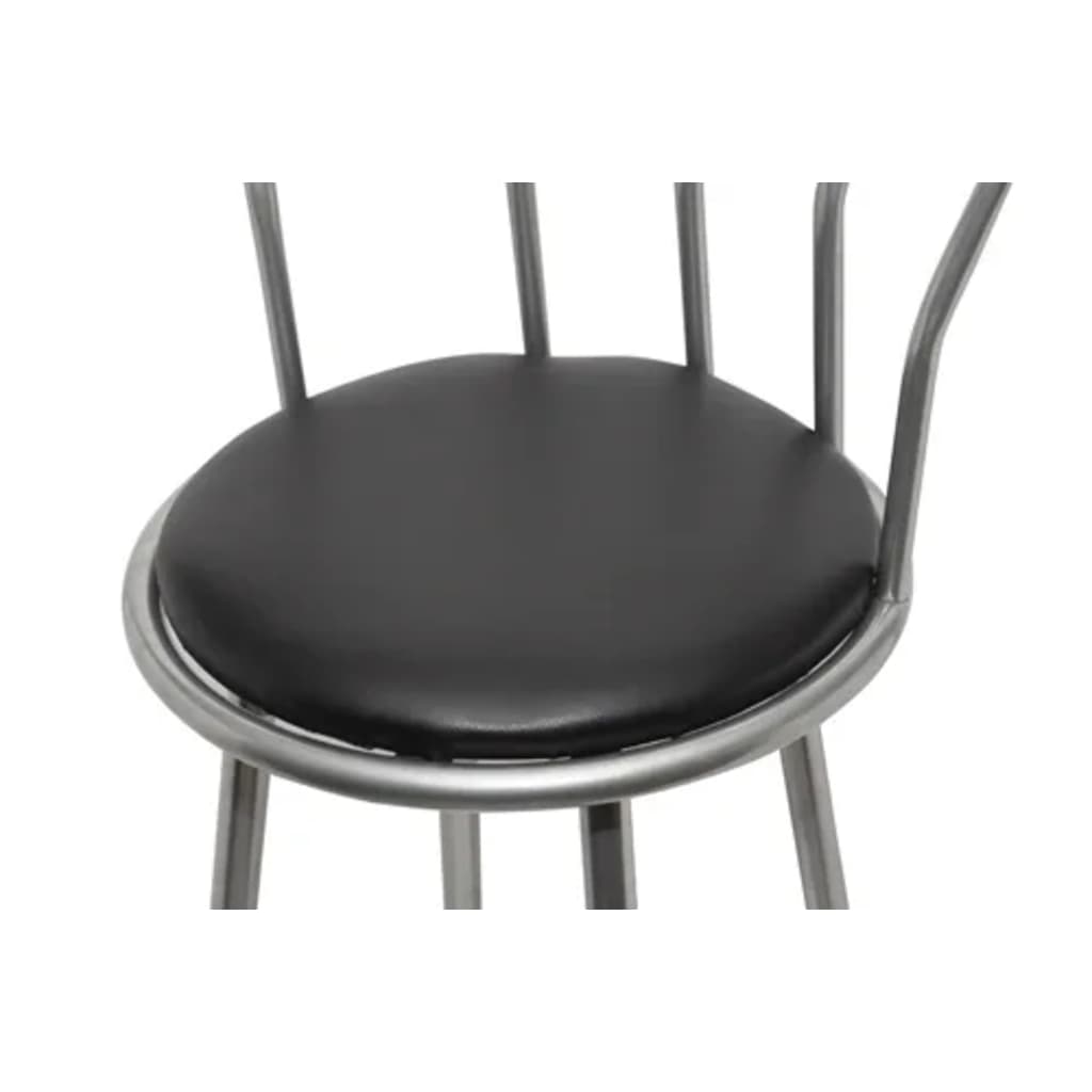 Taburetes De Cocina 2 Unidades Cuero Sintético Negro_2