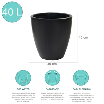 Macetero De Polietileno Por Rotomoldeo Color Antracita 40x40 Cm_1