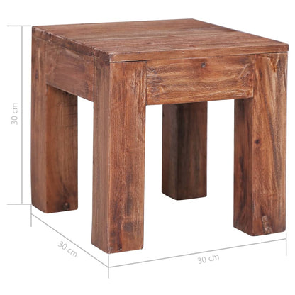 Mesa De Centro De Madera Maciza De Caoba 30x30x30 Cm_3