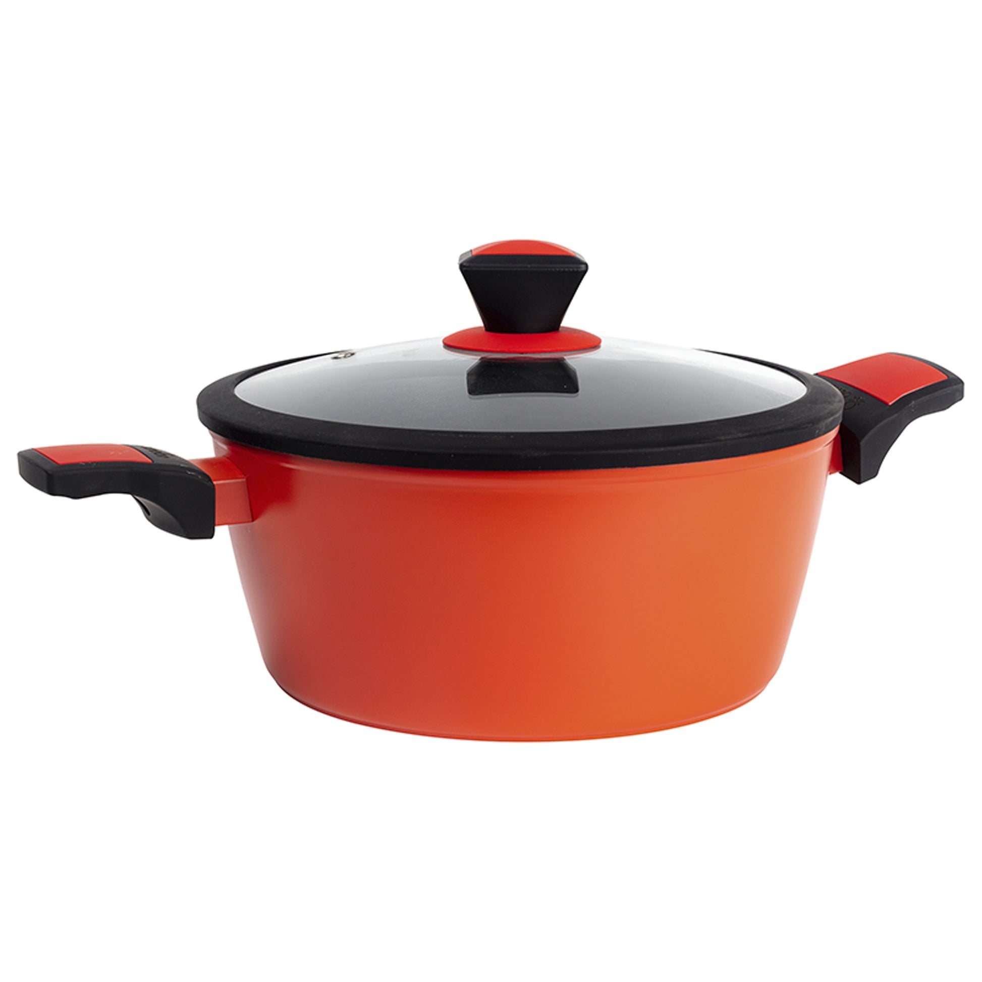 Cacerola Con Tapa En Aluminio Forjado Color Naranja - Ø28 X 13 Cm_0