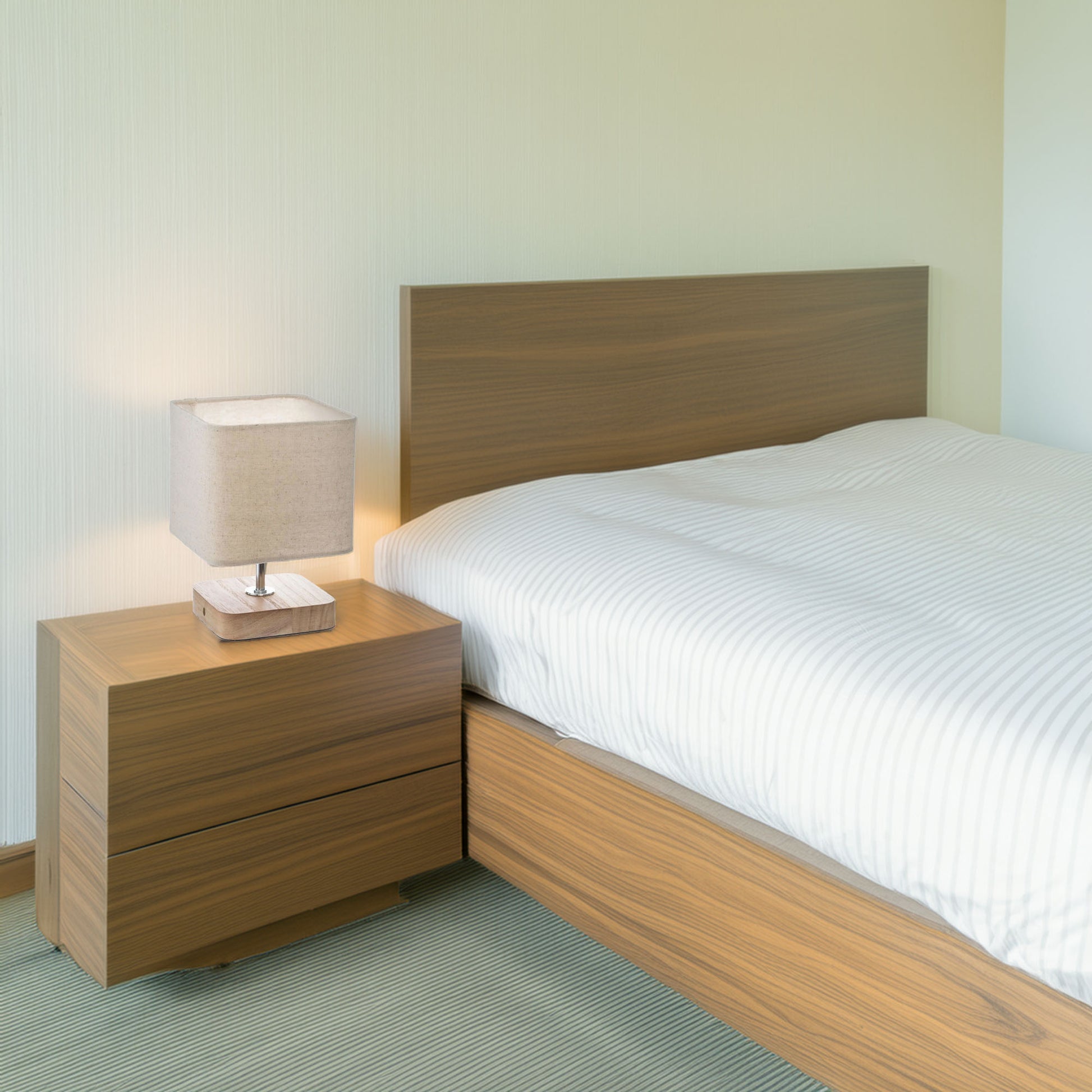 Wellhome Lámpara Sobremesa Madera H.21cm_3