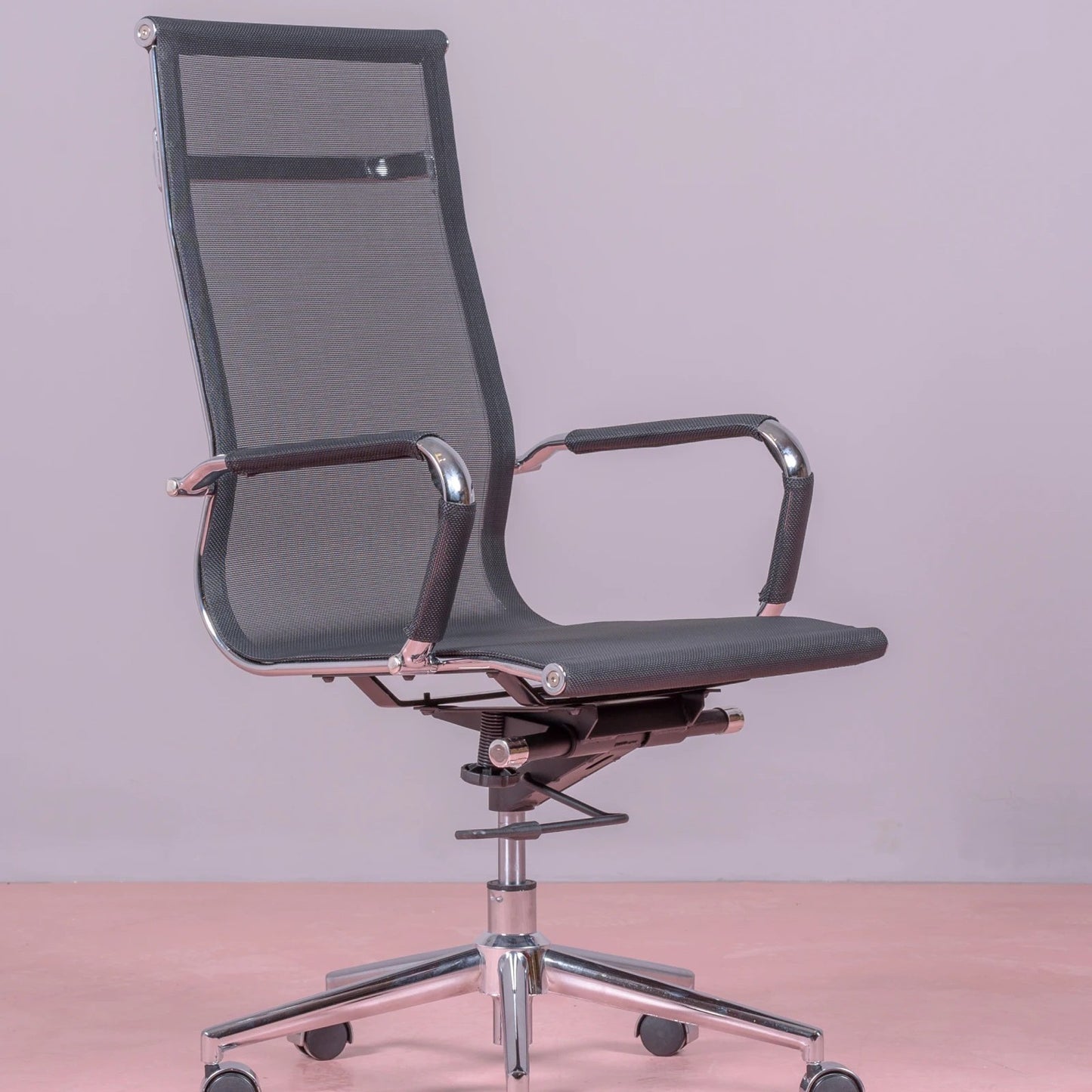 Silla De Oficina Con Respaldo Alto De Malla De Fibra Transpirable - Alu_0