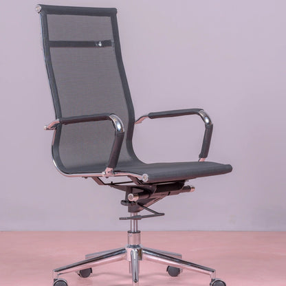 Silla De Oficina Con Respaldo Alto De Malla De Fibra Transpirable - Alu_0