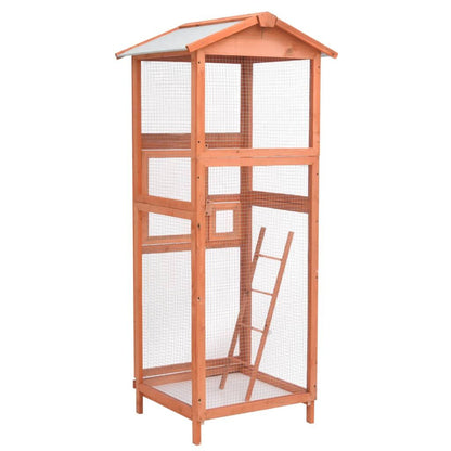 Vidaxl Jaula Para Pájaros Madera Maciza De Abeto 68x62x166 Cm_2