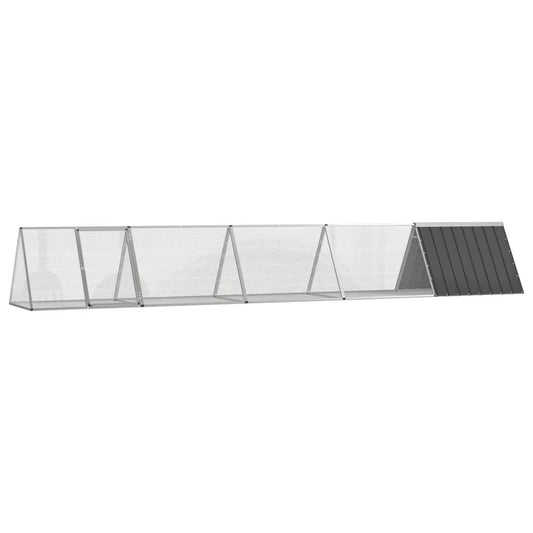 Vidaxl Jaula De Conejos Acero Galvanizado Antracita 504,5x80,5x71 Cm_0