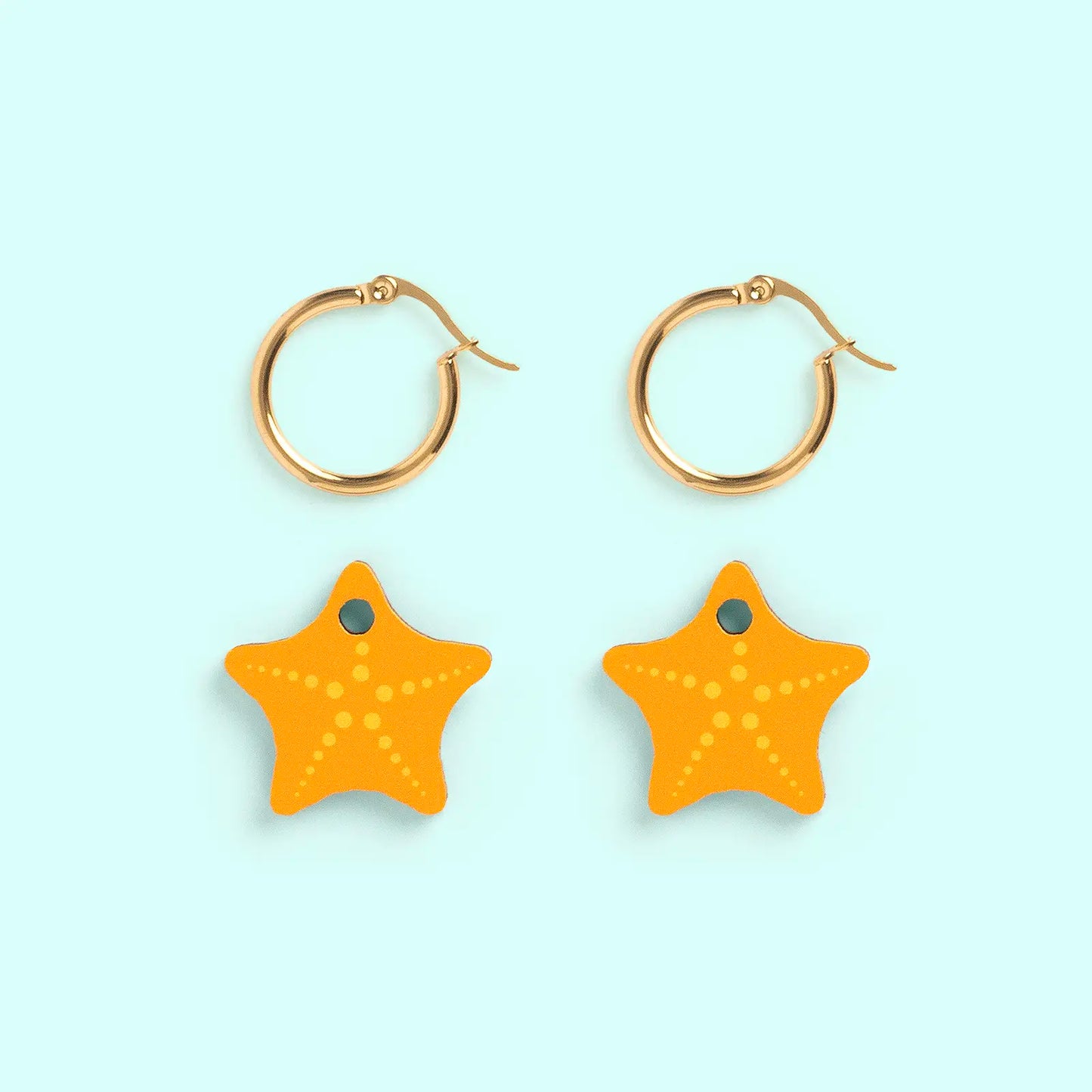Pendientes Estrella de Mar Nature Vibes - Acero Quirúrgico y Baño de Oro 18k - Resetea_2