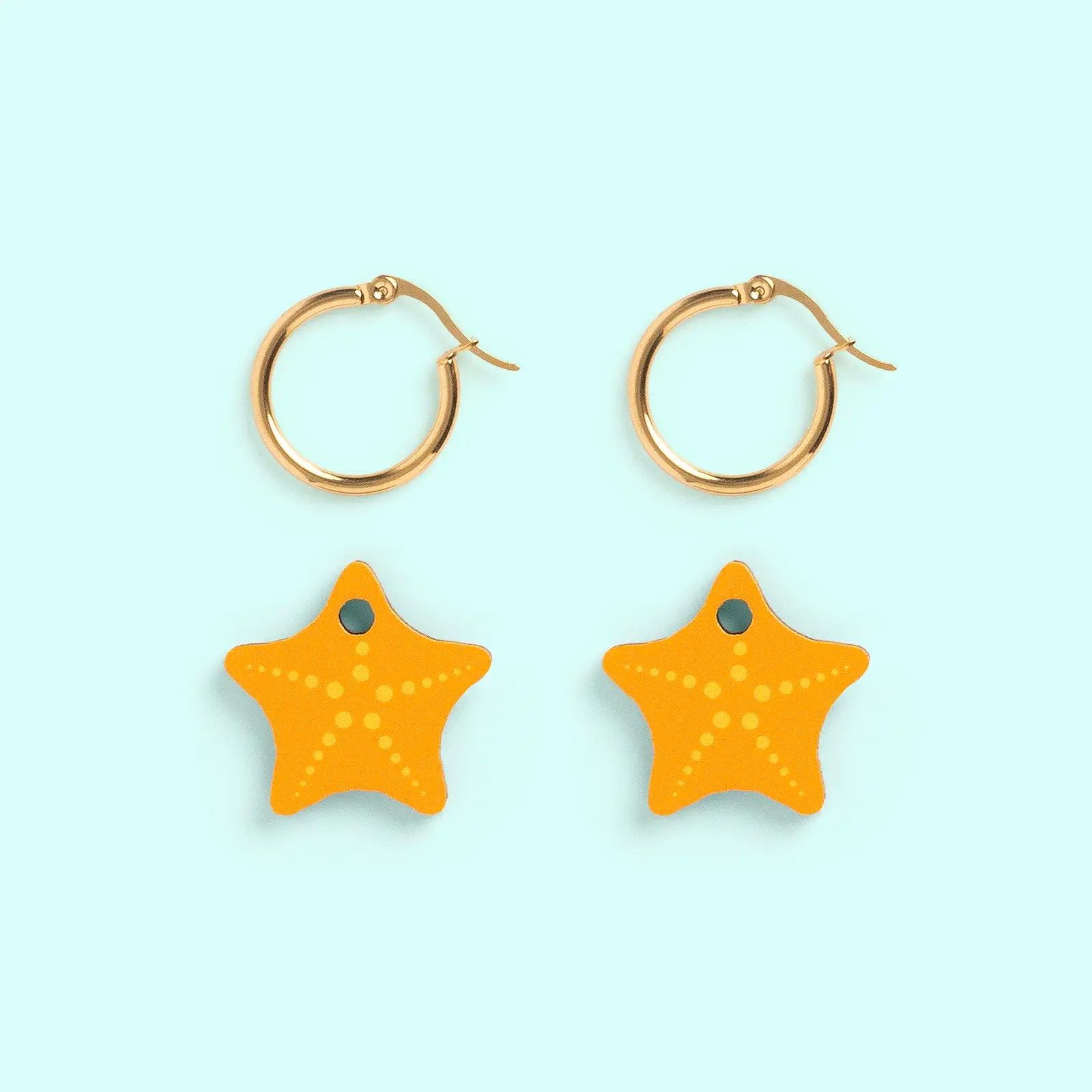 Pendientes Estrella de Mar Nature Vibes - Acero Quirúrgico y Baño de Oro 18k - Resetea_2