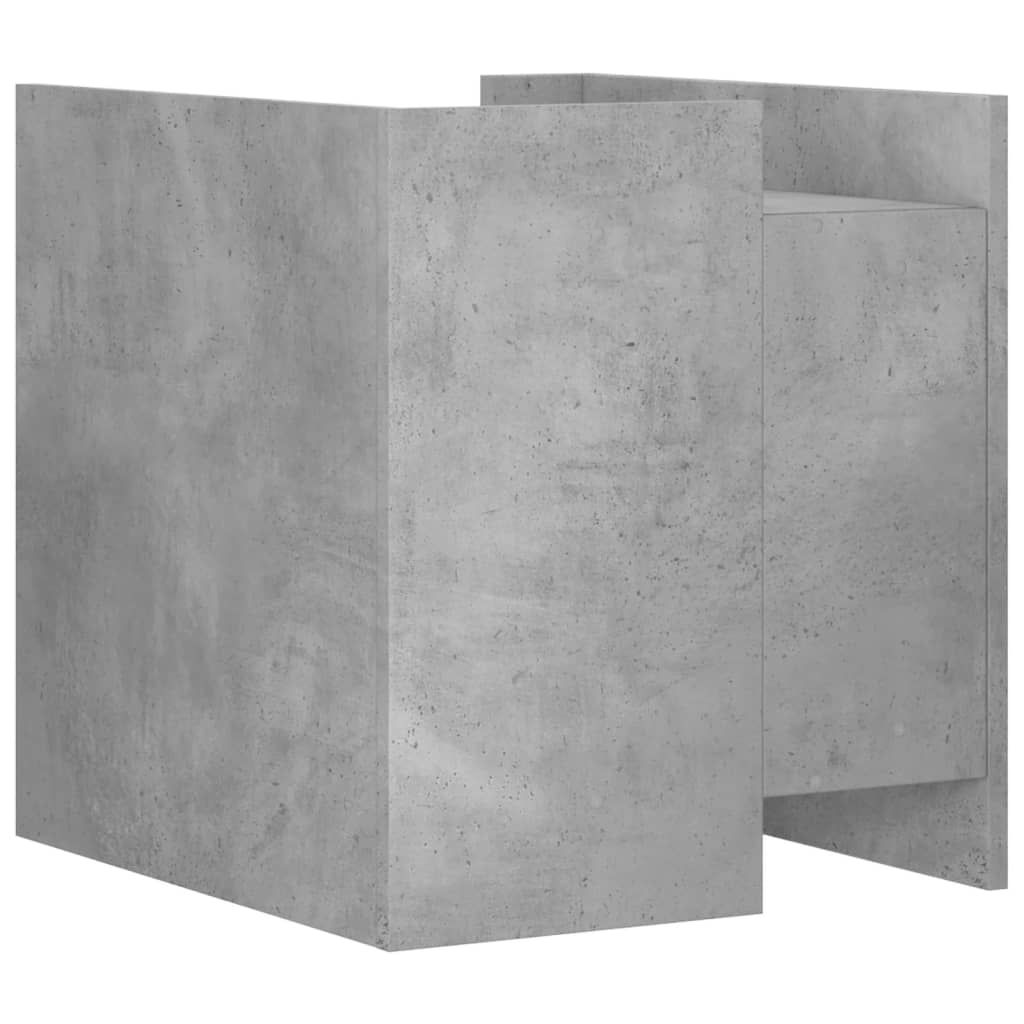 Mesita De Noche Madera De Ingeniería Gris Hormigón 45x50x50 Cm_4