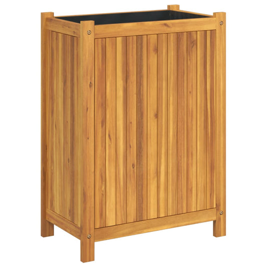 Jardinera Con Forro Madera Maciza De Acacia 54x31x75 Cm_0