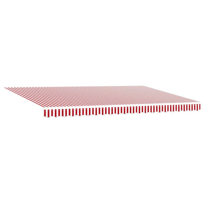 Toldo Retráctil Rojo Y Blanco 500 X 350 Cm Tela Y Aluminio_5