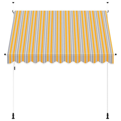 Toldo Manual Retráctil 250 Cm Amarillo Y Azul A Rayas_2