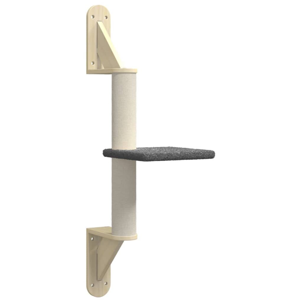 Vidaxl Árbol Rascador Para Gatos De Pared Gris Oscuro 85,5 Cm_0