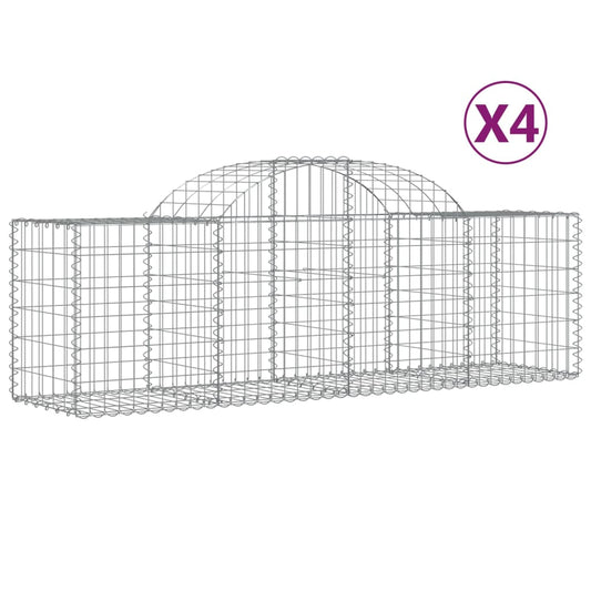 Cestas De Gaviones 4 Uds Forma De Arco Hierro 200x50x60/80 Cm_0